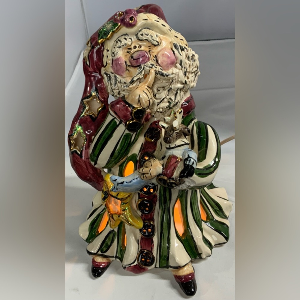 Blue Sky Clayworks Heather Goldminc Sleepy Santa Luminary 2001